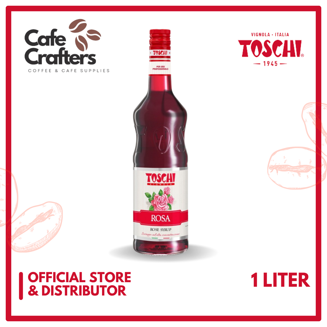 Toschi Rose Syrup 1L – flavored syrup for cafés
